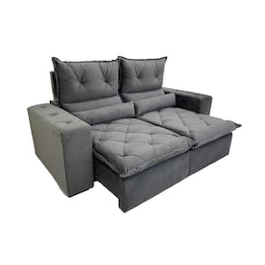 Sofá Retrátil Reclinável Mônaco 2 Módulos 196cm K49 Plus Cinza - Kasacomigo