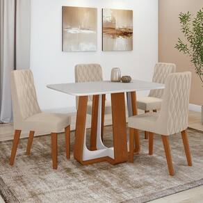 Conjunto Sala De Jantar Mesa Easy Pop 120x80 cm 4 Cadeiras
