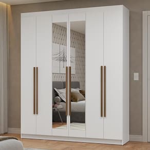 Guarda-roupa Casal 6 Portas Batentes Espelho Netuno Madesa