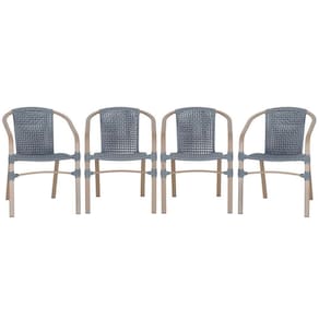 04 Cadeiras Floripa Aluminio Pintura Fendi Trama Prata