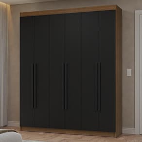 Guarda-roupa Casal Batentes Netuno Madesa Rustic/preto