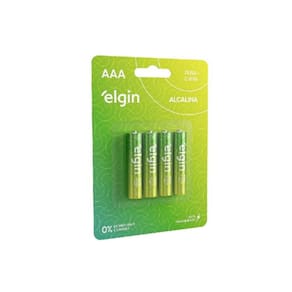Pilha Elgin Alcalina AAA 1,5V Blister 4 Unidades