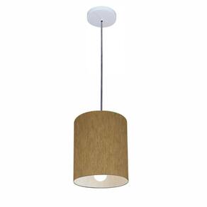 Lustre Pendente Cilíndrico Vivare Md-4200 Cúpula em Tecido 14x15cm - Bivolt