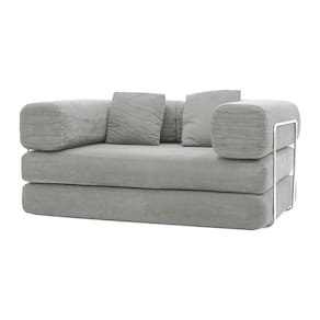 Sofá-Cama Bloom Retrátil Bouclê Design Moderno Na Caixa