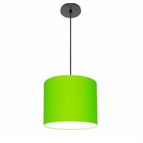 Lustre Luminária Pendente Vivare Free Lux PE-4107PR Cúpula em Tecido 25x20cm