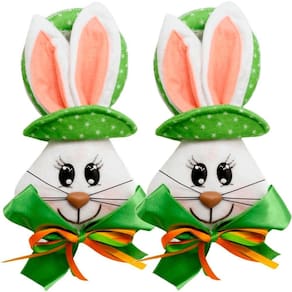 Kit 4 Pendente Páscoa Coelho Verde Para Porta Enfeite 23cm