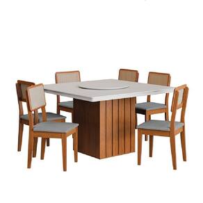 Conjunto Sala De Jantar Amsterdã Tampo Giratório 6 Cadeiras.