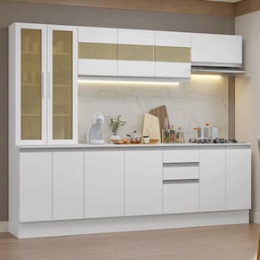 Armário De Cozinha Completa 100% Mdf 240 Cm Smart Madesa