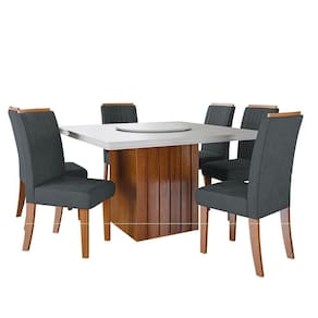 Conjunto Sala De Jantar Amsterdã Tampo Giratório 6 Cadeiras