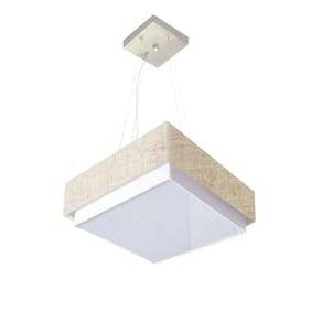 Lustre Para Sala de Jantar Vivare Md-4402 Cúpula em Tecido 40x40cm