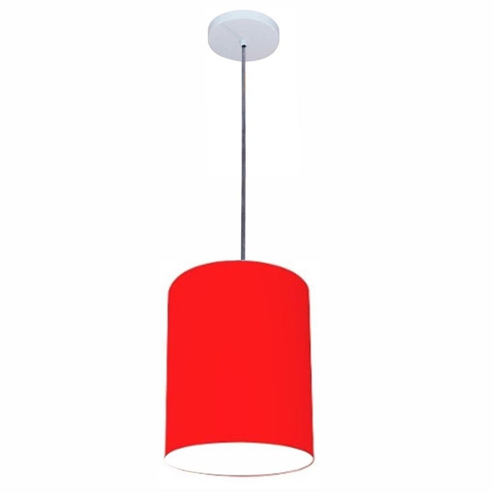 Lustre Luminária Pendente Vivare Free Lux PE-4103BR Cúpula em Tecido 15x20cm