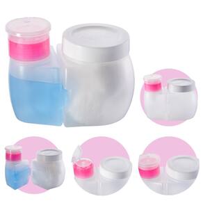 Porta Acetona de Plástico Removedor de Esmalte Dosador 120mL Dompel PRA TI