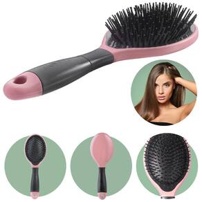 Escova de Cabelo Oval Desembaraçadora Dompel PRA TI Rosa