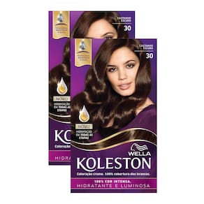 Kit 2X Tintura Creme Koleston Wella Castanho Escuro 30