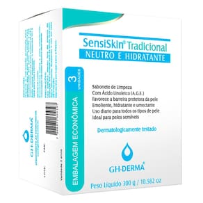 Sabonete SensiSkin GH Tradicional Neutro e Hidratante com 3 Unidades de100g cada