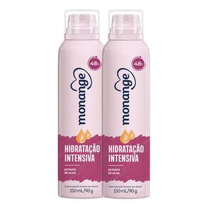Kit 2 Desodorante Monange Hidratação Intensiva Extrato de Oliva Aerosol Antitranspirante 48h 150ml