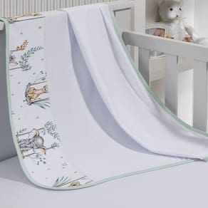 Cueiro Simples Tecebem Baby Malha 100% Algodão Estampa Mara 80cm X 90cm Branco