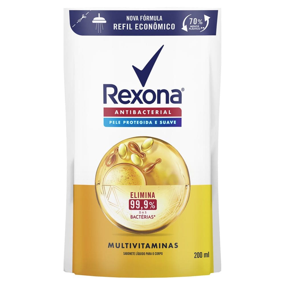 Sabonete Líquido para o corpo Rexona Multivitaminas 200ml Refil