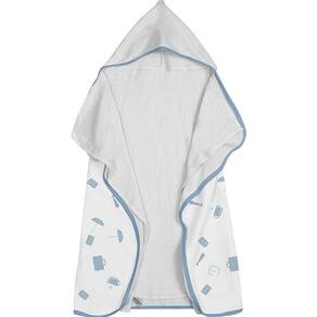 Toalha Baby C/ Capuz Tecebem Estampada C/ Fralda Greg Branco