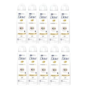 Kit 10 Desodorante Antitranspirante Aerosol Dove Invisible Dry 150ml