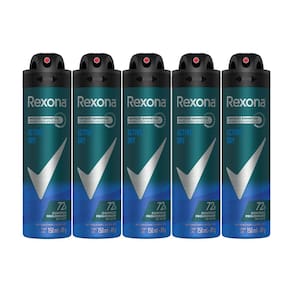 Kit 5 Desodorante Rexona Men Active Dry Aerosol Antitranspirante 72h 150ml