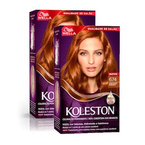 Kit 2 Tintura Creme Koleston Wella Chocolate Acobreado 674