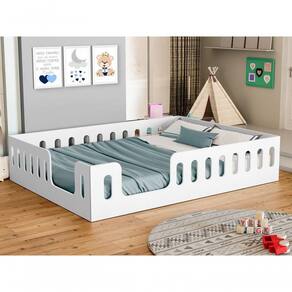 Cama Penélope Casal Para Criança – Estilo Montessori Com Proteção Lateral