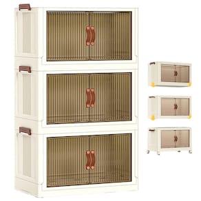 Armario Organizador Dobravel 3 Andares Empilhavel Porta Objetos Roupa Decoraçao