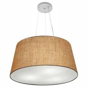Lustre Pendente Cone Md-4063 Cúpula em Tecido 30/60x50cm Palha - Bivolt