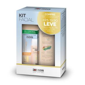Kit Facial Isdin Fusion Water Color cor Clara FPS 50 com 50ml e Leve Isdin Micellar Solution 400ml