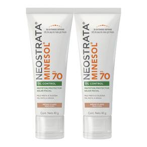 Kit 2 Protetor Solar Facial Neostrata Minesol Oil Control FPS 70 Cor Médio Claro 40g