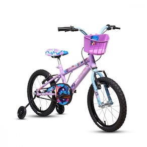 Bicicleta Infantil Feminina Aro 16 (sk-ii) Lilas Azul Stone Lilás Com Azul