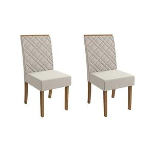 Kit 2 Cadeiras Sala Jantar Verbena 2CAD133 Madeirado 2 Un Canela/Linho Bege Caqui - Kappesberg