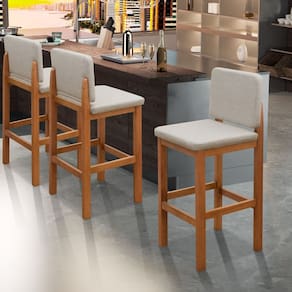 Kit 2 Bancos Banqueta Alta Para Balcão Area Gourmet Moderna Mobigu