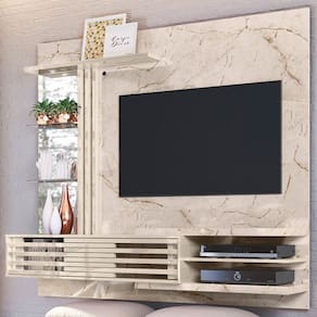 Painel para TV Até 55 Polegadas Stock Supreme 2 Portas Calacata/Off White - Pnr Móveis