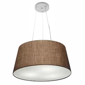 Lustre Pendente Cone Md-4048 Cúpula em Tecido 21/50x40cm Café - Bivolt