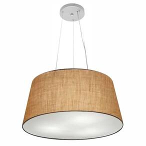 Lustre Pendente Cone Md-4048 Cúpula em Tecido 21/50x40cm Palha - Bivolt