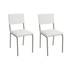Kit 2 Cadeiras Sala Jantar Zaria 2C128NK Aço 2 Un Niquel/ano Branco - Kappesberg