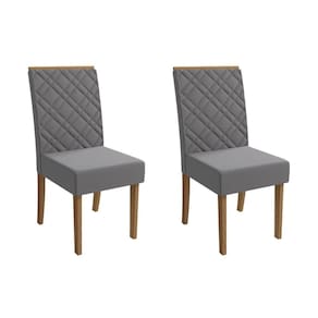 Cadeira de Cozinha Gardênia 2CAD149 Madeirado Kit 2 Un Canela/Suede Cinza - Kappesberg