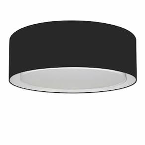 Plafon Duplo Cilíndrico Md-3038 Cúpula em Tecido 80x30cm Preto - Bivolt