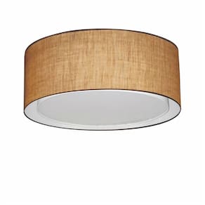 Plafon Duplo Cilíndrico Md-3036 Cúpula em Tecido 50x25cm Palha - Bivolt