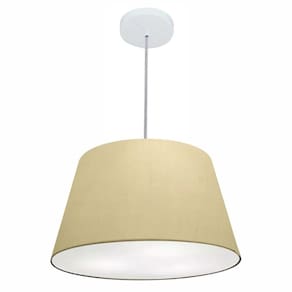 Lustre Pendente Cone Md-4021 Cúpula em Tecido 21/40x30cm Algodão Crú - Bivolt