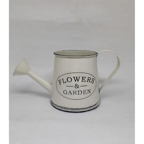 Vaso Regador Decoração Metal Flowers Garden Arranjo Bege