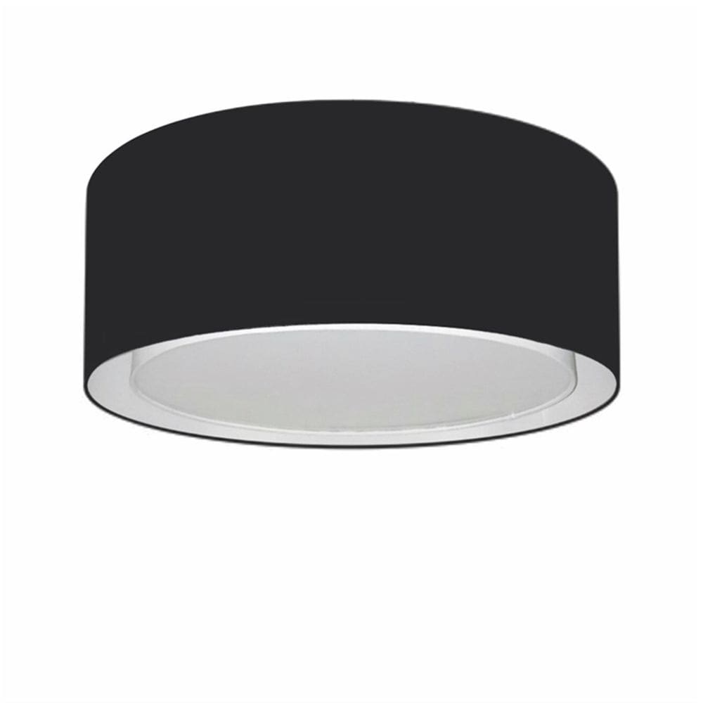 Plafon Duplo Cilíndrico Md-3036 Cúpula em Tecido 50x25cm Preto - Bivolt