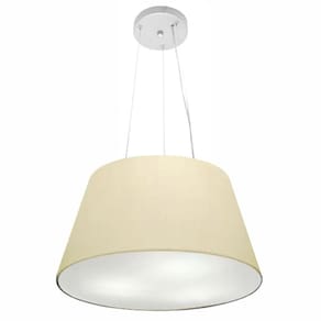 Lustre Pendente Cone Md-4001 Cúpula em Tecido 21/40x30cm Algodão Crú - Bivolt