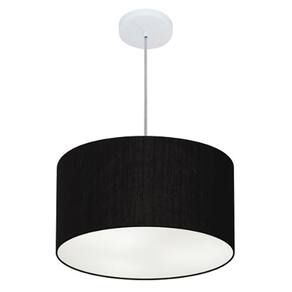 Lustre Pendente Cilíndrico Md-4019 Cúpula em Tecido 40x21cm Preto - Bivolt