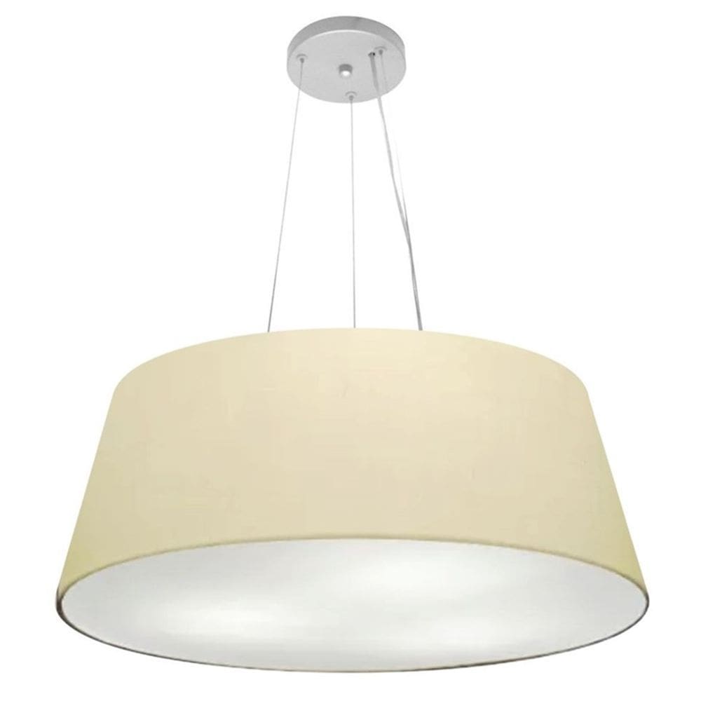 Lustre Pendente Cone Md-4002 Cúpula em Tecido 21/60x50cm Algodão Crú - Bivolt