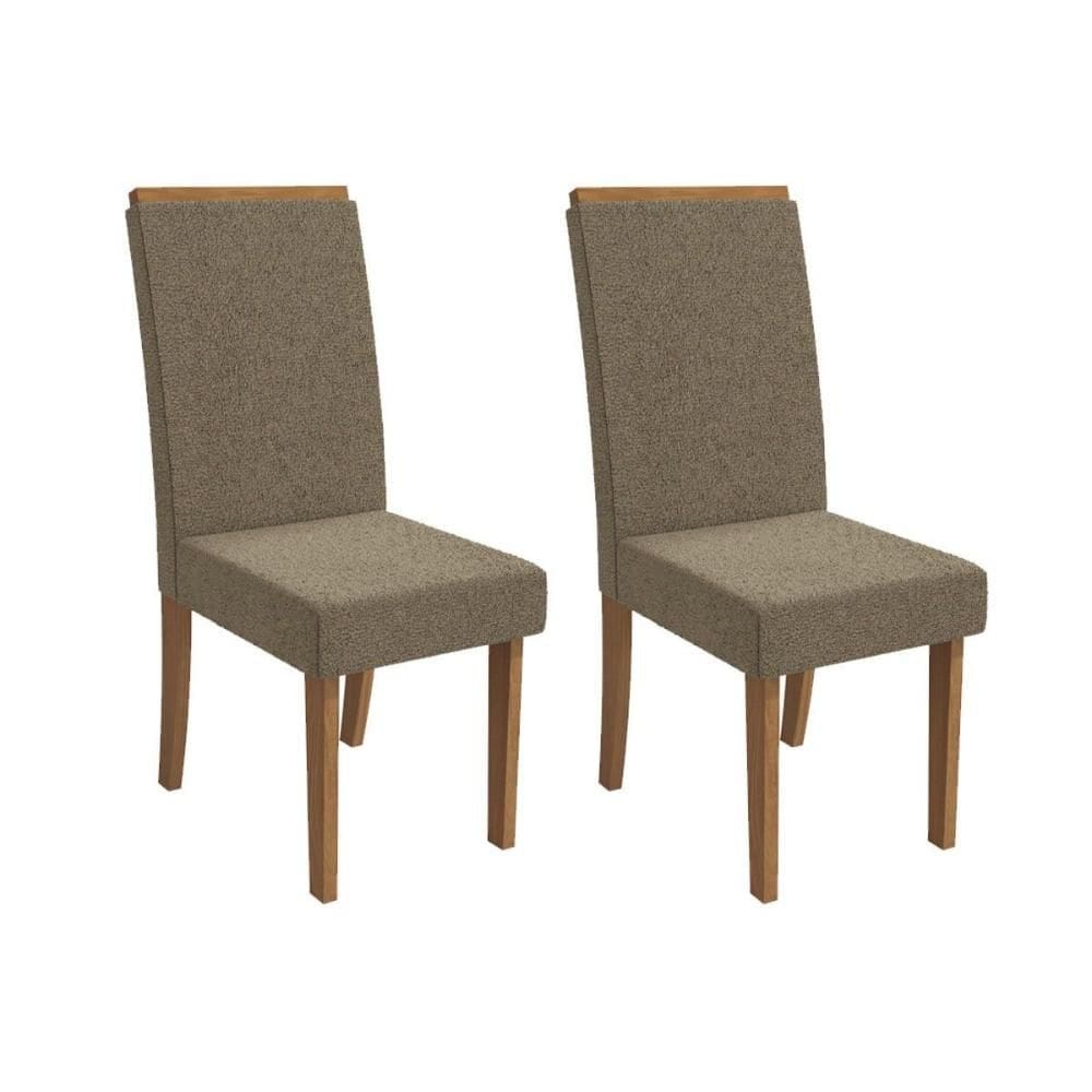 Kit 2 Cadeiras Sala Jantar Íris 2CAD142 Madeirado 2 Un Canela/Boucle Bege Fendi - Kappesberg