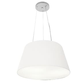 Lustre Pendente Cone Md-4001 Cúpula em Tecido 21/40x30cm Branco - Bivolt