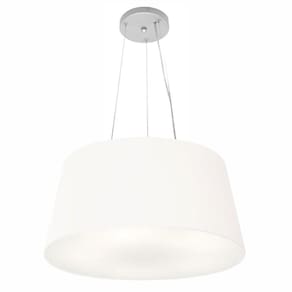 Lustre Pendente Cone Md-4048 Cúpula em Tecido 21/50x40cm Branco - Bivolt